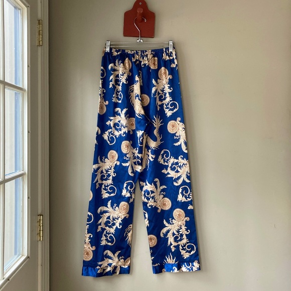 Versace Inspired Blue & Gold Pants S - Picture 4 of 7